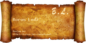 Boros Leó névjegykártya